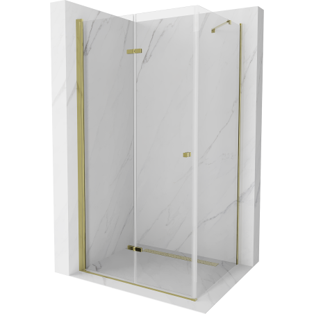 Mexen Lima foldable shower enclosure 100 x 90 cm, transparent, gold - 856-100-090-50-00
