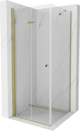 Mexen Lima 100 x 100 cm Folding Shower Enclosure, Transparent, Gold - 856-100-100-50-00