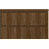Mexen Rivel 80 cm bathroom cabinet with countertop, 2 drawers, fluted, walnut - 91A20-08047-2-BFFC86