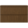 Mexen Rivel bathroom cabinet 80 cm with countertop, 2 drawers, grooved, walnut - 91A20-08047-2-BFFC86