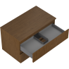 Mexen Rivel bathroom cabinet 80 cm with countertop, 2 drawers, grooved, walnut - 91A20-08047-2-BFFC86
