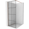Mexen Kioto shower wall Walk-in 80 x 200 cm, black grid 8 mm, rose gold - 800-080-101-60-77