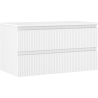 Mexen Rivel 90 cm under-sink bathroom cabinet with countertop, 2 drawers, grooved, matte white - 91A20-09047-2-BFFC01