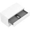 Mexen Rivel 90 cm under-sink bathroom cabinet with countertop, 2 drawers, grooved, matte white - 91A20-09047-2-BFFC01