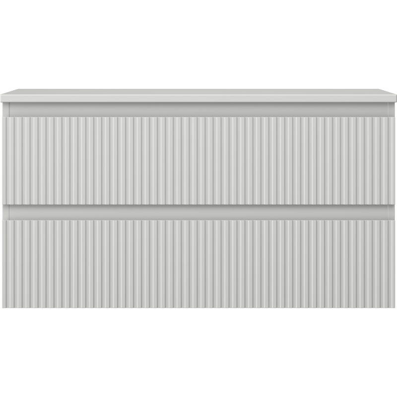 Mexen Rivel bathroom cabinet for washbasin 90 cm with countertop, 2 drawers, grooved, grey matte - 91A20-09047-2-BFFC62