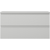 Mexen Rivel 90 cm Vanity Bathroom Cabinet with Countertop, 2 Drawers, Fluted, Matte Gray - 91A20-09047-2-BFFC62