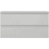 Mexen Rivel bathroom cabinet under sink 90 cm with countertop, 2 drawers, fluted, matte gray - 91A20-09047-2-BFFC62