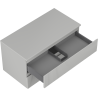 Mexen Rivel 90 cm Vanity Bathroom Cabinet with Countertop, 2 Drawers, Fluted, Matte Gray - 91A20-09047-2-BFFC62