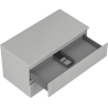 Mexen Rivel bathroom cabinet under sink 90 cm with countertop, 2 drawers, fluted, matte gray - 91A20-09047-2-BFFC62