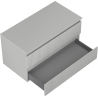 Mexen Rivel 90 cm Vanity Bathroom Cabinet with Countertop, 2 Drawers, Fluted, Matte Gray - 91A20-09047-2-BFFC62