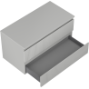 Mexen Rivel bathroom cabinet under sink 90 cm with countertop, 2 drawers, fluted, matte gray - 91A20-09047-2-BFFC62