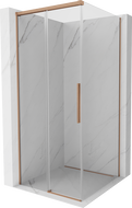 Mexen Rox sliding shower cabin 90 x 90 cm, transparent, brushed copper - 8C2-090-090-65-00
