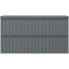 Mexen Rivel bathroom vanity cabinet 90 cm with countertop, 2 drawers, grooved, matte graphite - 91A20-09047-2-BFFC66
