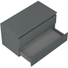 Mexen Rivel bathroom vanity cabinet 90 cm with countertop, 2 drawers, grooved, matte graphite - 91A20-09047-2-BFFC66