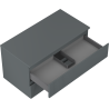 Mexen Rivel bathroom vanity cabinet 90 cm with countertop, 2 drawers, grooved, matte graphite - 91A20-09047-2-BFFC66