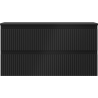 Mexen Rivel bathroom cabinet 90 cm with countertop, 2 drawers, grooved, matte black - 91A20-09047-2-BFFC71