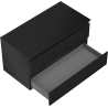 Mexen Rivel 90 cm under-sink bathroom cabinet with countertop, 2 drawers, grooved, black matte - 91A20-09047-2-BFFC71