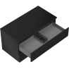 Mexen Rivel bathroom cabinet 90 cm with countertop, 2 drawers, grooved, matte black - 91A20-09047-2-BFFC71