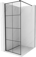 Mexen Kioto shower screen 80 x 200 cm, Transparent/Black pattern 8 mm, Black - 800-080-101-70-77
