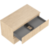 Mexen Rivel bathroom cabinet under-sink 90 cm with countertop, 2 drawers, grooved, oak - 91A20-09047-2-BFFC81