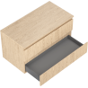 Mexen Rivel bathroom cabinet under-sink 90 cm with countertop, 2 drawers, grooved, oak - 91A20-09047-2-BFFC81