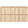 Mexen Rivel bathroom cabinet under-sink 90 cm with countertop, 2 drawers, grooved, oak - 91A20-09047-2-BFFC81
