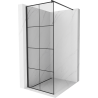 Mexen Kioto shower screen 90 x 200 cm, Transparent/Black pattern 8 mm, Black - 800-090-101-70-77