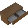 Mexen Rivel bathroom cabinet under the sink 90 cm with countertop, 2 drawers, fluted, walnut - 91A20-09047-2-BFFC86