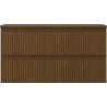 Mexen Rivel bathroom cabinet under the sink 90 cm with countertop, 2 drawers, fluted, walnut - 91A20-09047-2-BFFC86