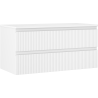Mexen Rivel bathroom cabinet 100 cm with countertop, 2 drawers, grooved, matte white - 91A20-10047-2-BFFC01
