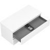 Mexen Rivel 100 cm bathroom vanity cabinet with countertop, 2 drawers, fluted, matt white - 91A20-10047-2-BFFC01