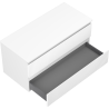 Mexen Rivel 100 cm bathroom vanity cabinet with countertop, 2 drawers, fluted, matt white - 91A20-10047-2-BFFC01