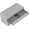 Mexen Rivel 100 cm Under-Sink Bathroom Cabinet with Countertop, 2 Drawers, Ribbed, Matte Gray - 91A20-10047-2-BFFC62