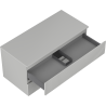 Mexen Rivel bathroom cabinet under sink 100 cm with countertop, 2 drawers, grooved, matte gray - 91A20-10047-2-BFFC62