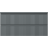 Mexen Rivel bathroom cabinet under the sink 100 cm with countertop, 2 drawers, grooved, matte graphite - 91A20-10047-2-BFFC66