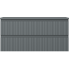 Mexen Rivel bathroom vanity cabinet 100 cm with countertop, 2 drawers, grooved, matte graphite - 91A20-10047-2-BFFC66