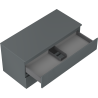 Mexen Rivel bathroom vanity cabinet 100 cm with countertop, 2 drawers, grooved, matte graphite - 91A20-10047-2-BFFC66