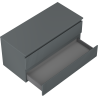 Mexen Rivel bathroom cabinet under the sink 100 cm with countertop, 2 drawers, grooved, matte graphite - 91A20-10047-2-BFFC66