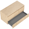 Mexen Rivel 100 cm under-sink bathroom cabinet with countertop, 2 drawers, grooved, oak - 91A20-10047-2-BFFC81
