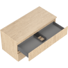Mexen Rivel 100 cm under-sink bathroom cabinet with countertop, 2 drawers, grooved, oak - 91A20-10047-2-BFFC81