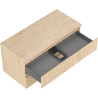 Mexen Rivel bathroom cabinet under-sink 100 cm with countertop, 2 drawers, grooved, oak - 91A20-10047-2-BFFC81