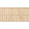 Mexen Rivel 100 cm under-sink bathroom cabinet with countertop, 2 drawers, grooved, oak - 91A20-10047-2-BFFC81