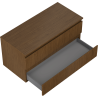 Mexen Rivel bathroom cabinet under sink 100 cm with countertop, 2 drawers, grooved, walnut - 91A20-10047-2-BFFC86