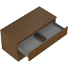Mexen Rivel bathroom cabinet under sink 100 cm with countertop, 2 drawers, grooved, walnut - 91A20-10047-2-BFFC86