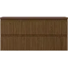 Mexen Rivel bathroom cabinet for washbasin 100 cm with countertop, 2 drawers, fluted, walnut - 91A20-10047-2-BFFC86