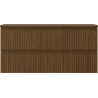 Mexen Rivel bathroom cabinet under sink 100 cm with countertop, 2 drawers, grooved, walnut - 91A20-10047-2-BFFC86