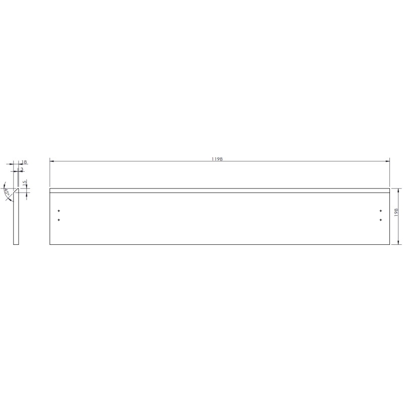 Mexen Rivel bathroom under-sink cabinet 120 cm with countertop, 2 drawers, grooved, white matte - 91A20-12047-2-BFFC01