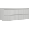 Mexen Rivel bathroom cabinet under sink 120 cm with countertop, 2 drawers, fluted, matte gray - 91A20-12047-2-BFFC62