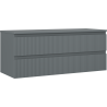 Mexen Rivel bathroom cabinet for washbasin 120 cm with countertop, 2 drawers, fluted, matte graphite - 91A20-12047-2-BFFC66