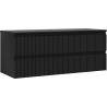 Mexen Rivel bathroom cabinet under sink 120 cm with countertop, 2 drawers, fluted, matte black - 91A20-12047-2-BFFC71